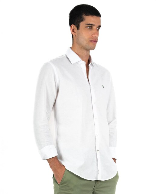 Imagen 0 de Camisa de algodón de hombre regular en liso