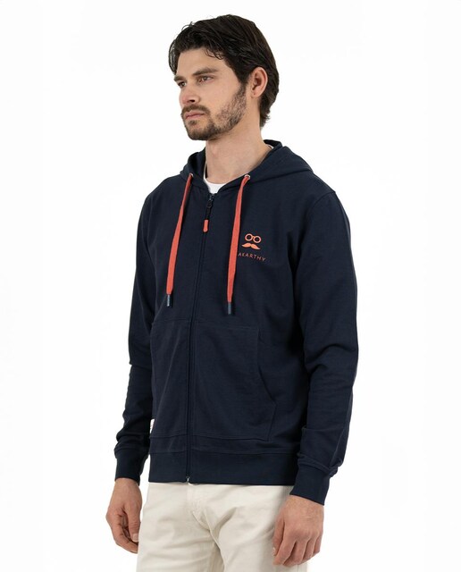 Imagen 0 de Sudadera de hombre de algodón con capucha y cremallera