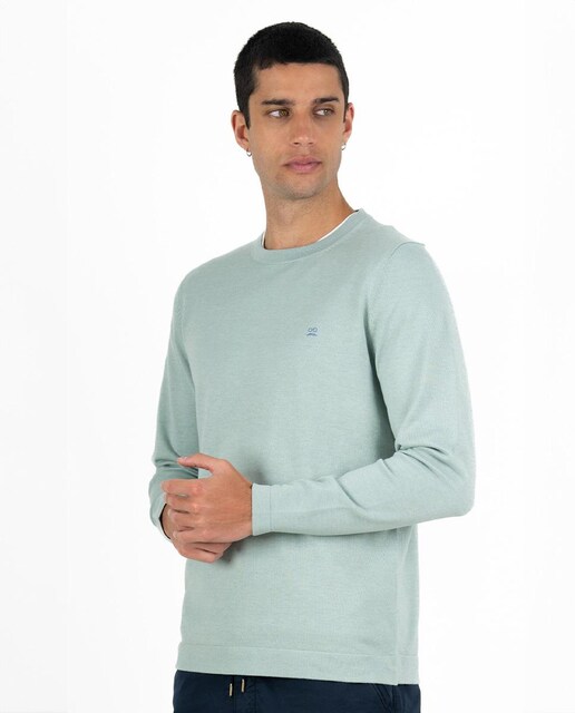 Imagen 0 de Jersey de algodón de hombre cuello redondo