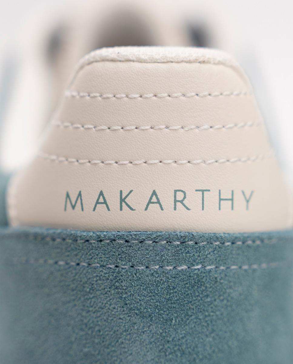 Zapatillas casual de hombre retro en piel serraje - Makarthy - Aguamarina Aguamarina-3