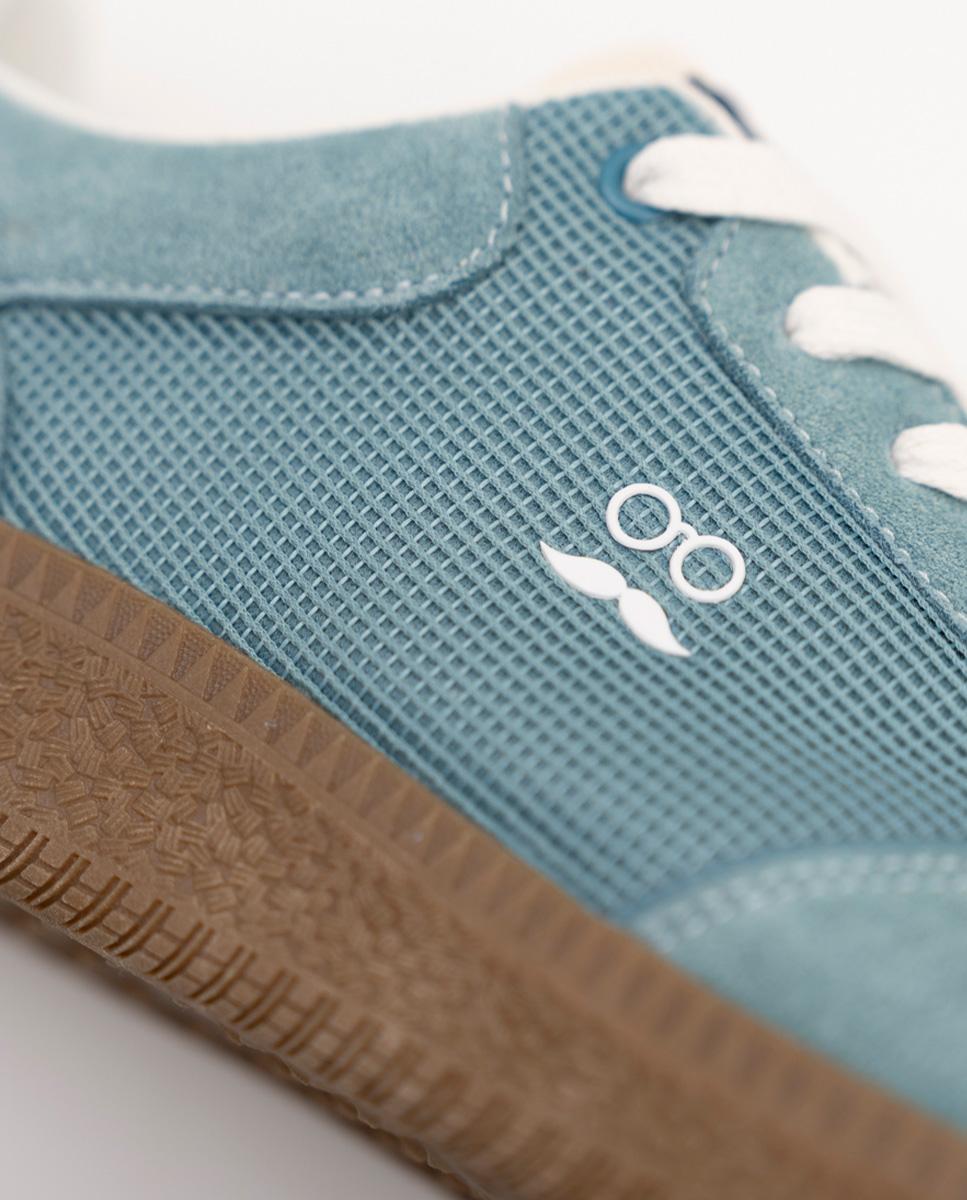 Zapatillas casual de hombre retro en piel serraje - Makarthy - Aguamarina Aguamarina-2