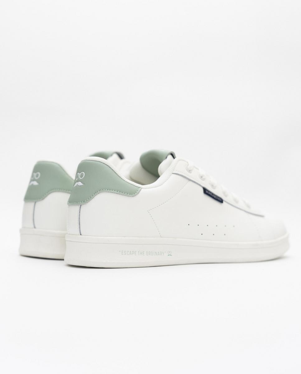Zapatillas deportivas de hombre casual de piel - Makarthy - Blanco Blanco-2