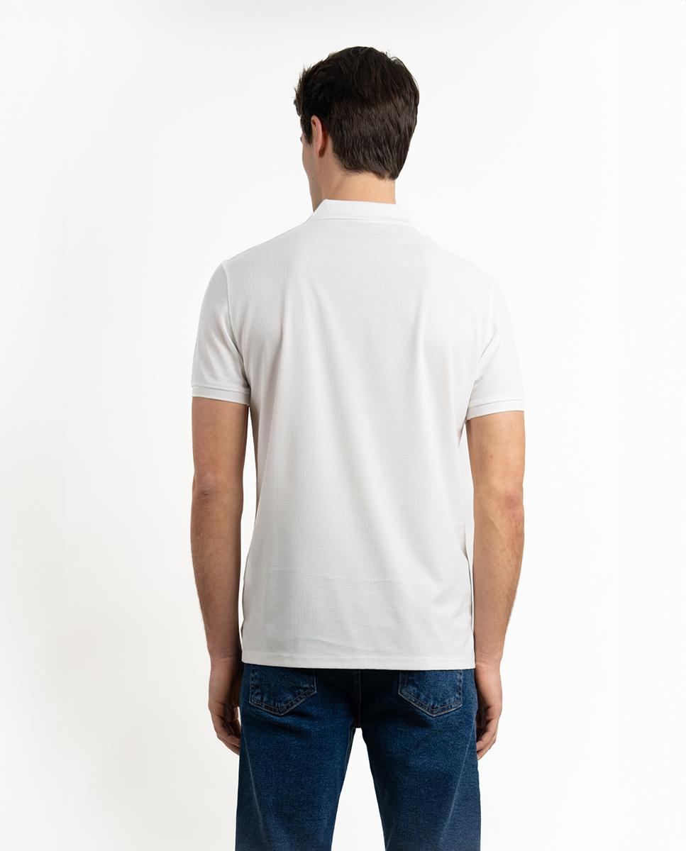 Polo de manga corta de hombre de algodón - Makarthy - Blanco Blanco-1
