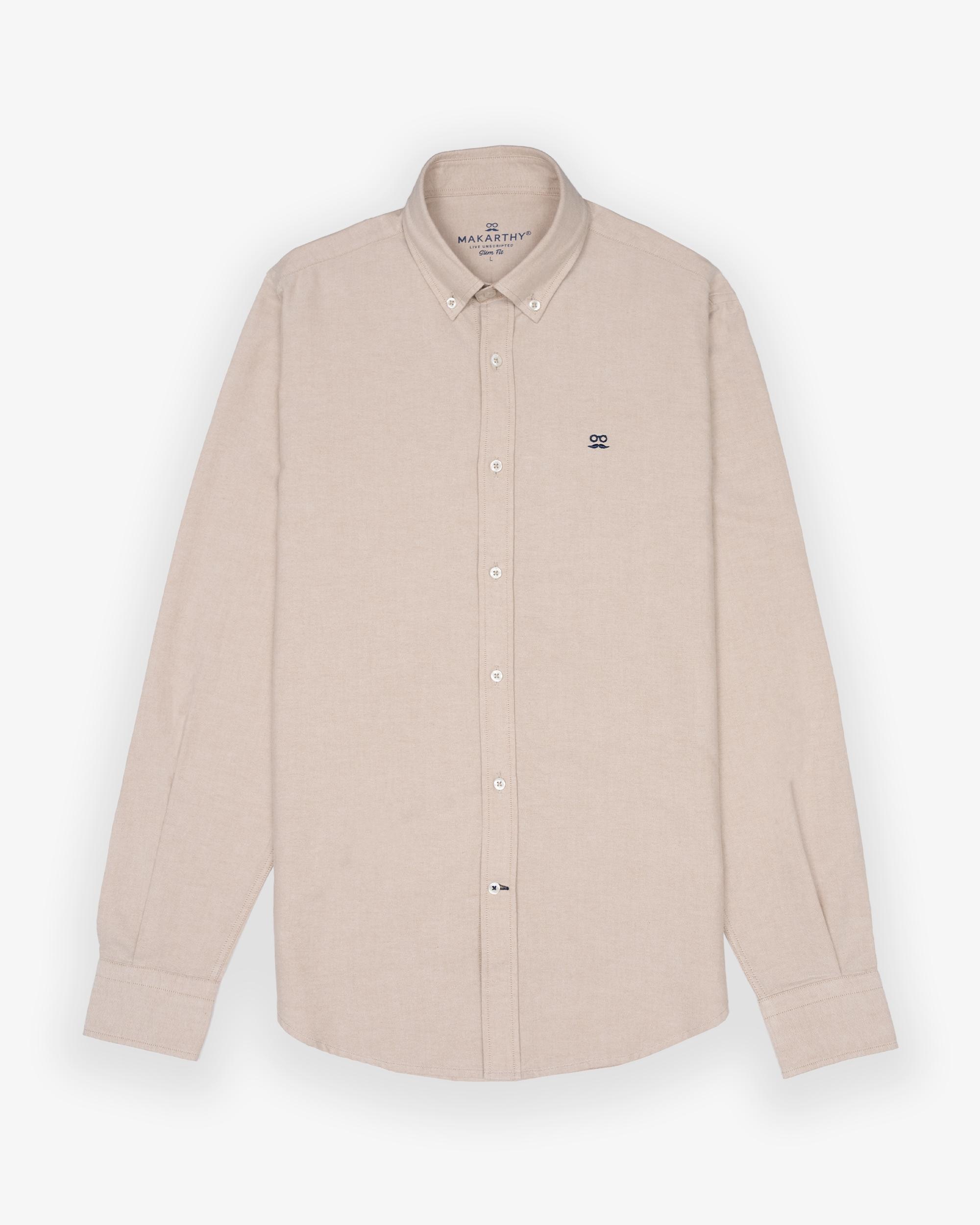 Imagen 3 de Camisa oxford de hombre slim de manga larga - Makarthy - Avellana Avellana