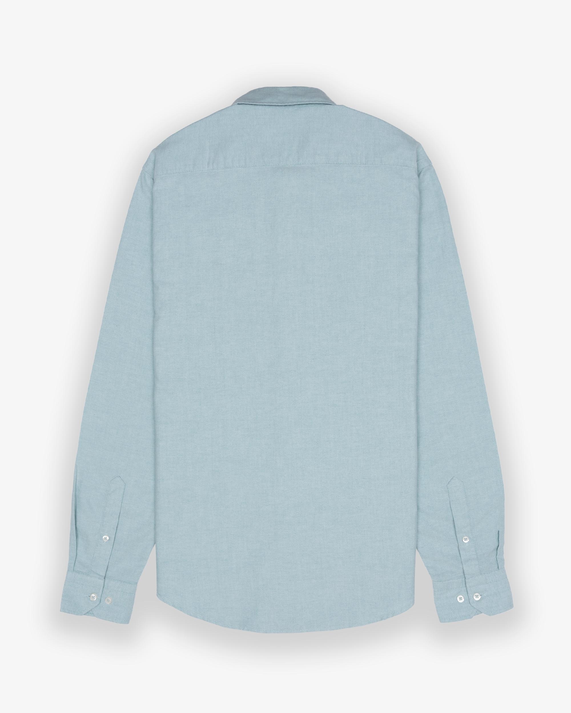 Imagen 2 de Camisa oxford de hombre slim de manga larga - Makarthy - Azul celeste Azul celeste