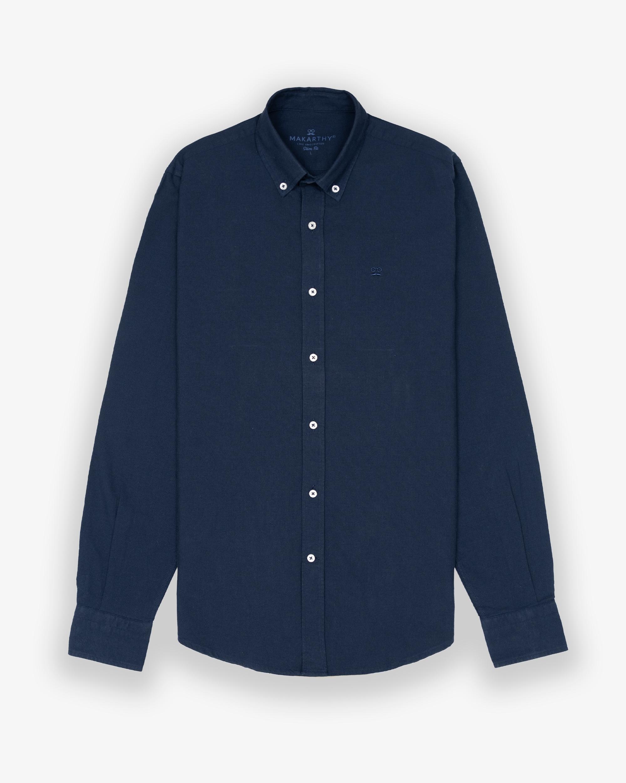 Imagen 3 de Camisa oxford de hombre slim de manga larga - Makarthy - Azul Azul