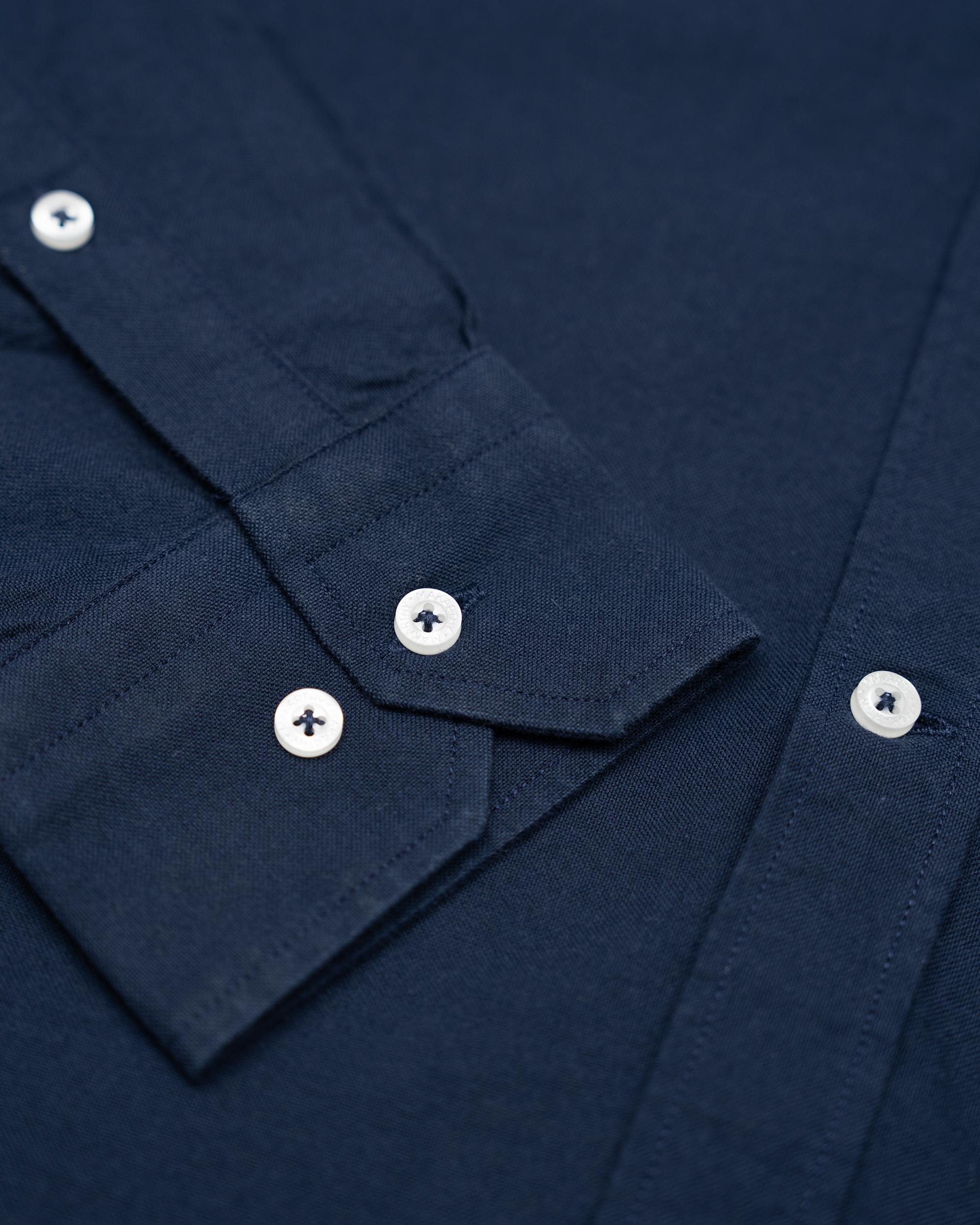 Imagen 4 de Camisa oxford de hombre slim de manga larga - Makarthy - Azul Azul