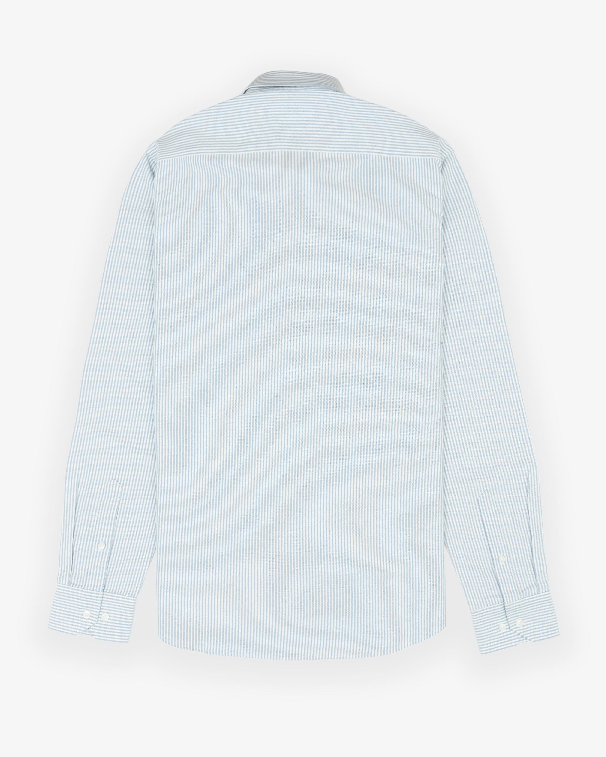 Imagen 2 de Camisa oxford de hombre slim con estampado de rayas - Makarthy - Azul claro Azul claro