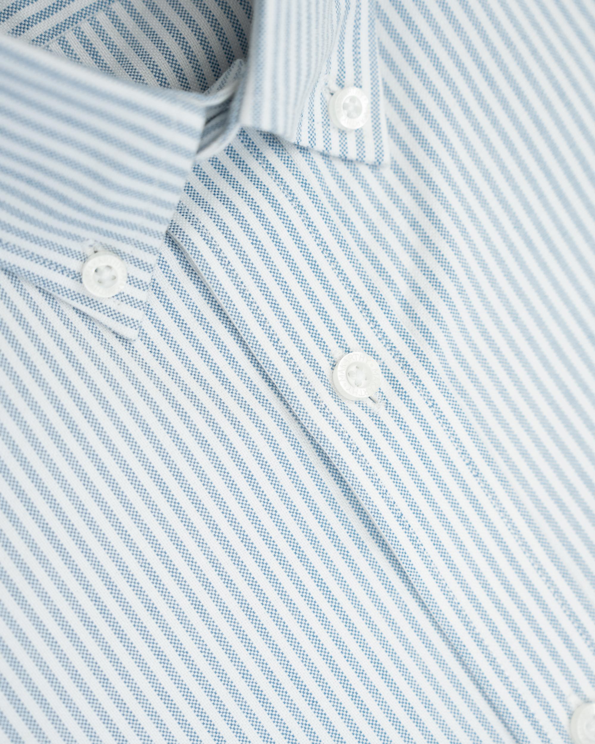 Imagen 4 de Camisa oxford de hombre slim con estampado de rayas - Makarthy - Azul claro Azul claro