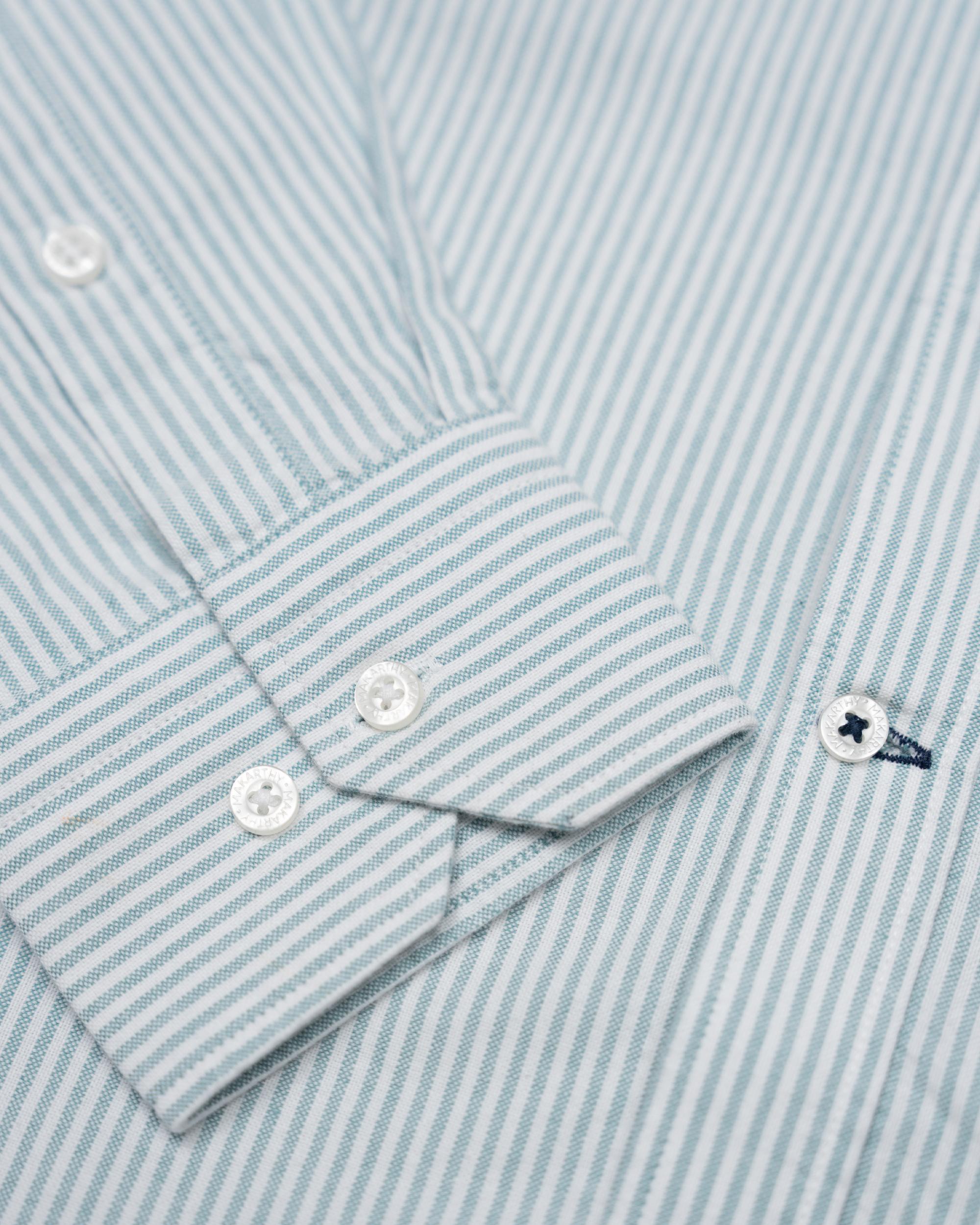 Imagen 4 de Camisa oxford de hombre slim con estampado de rayas - Makarthy - Humo Humo