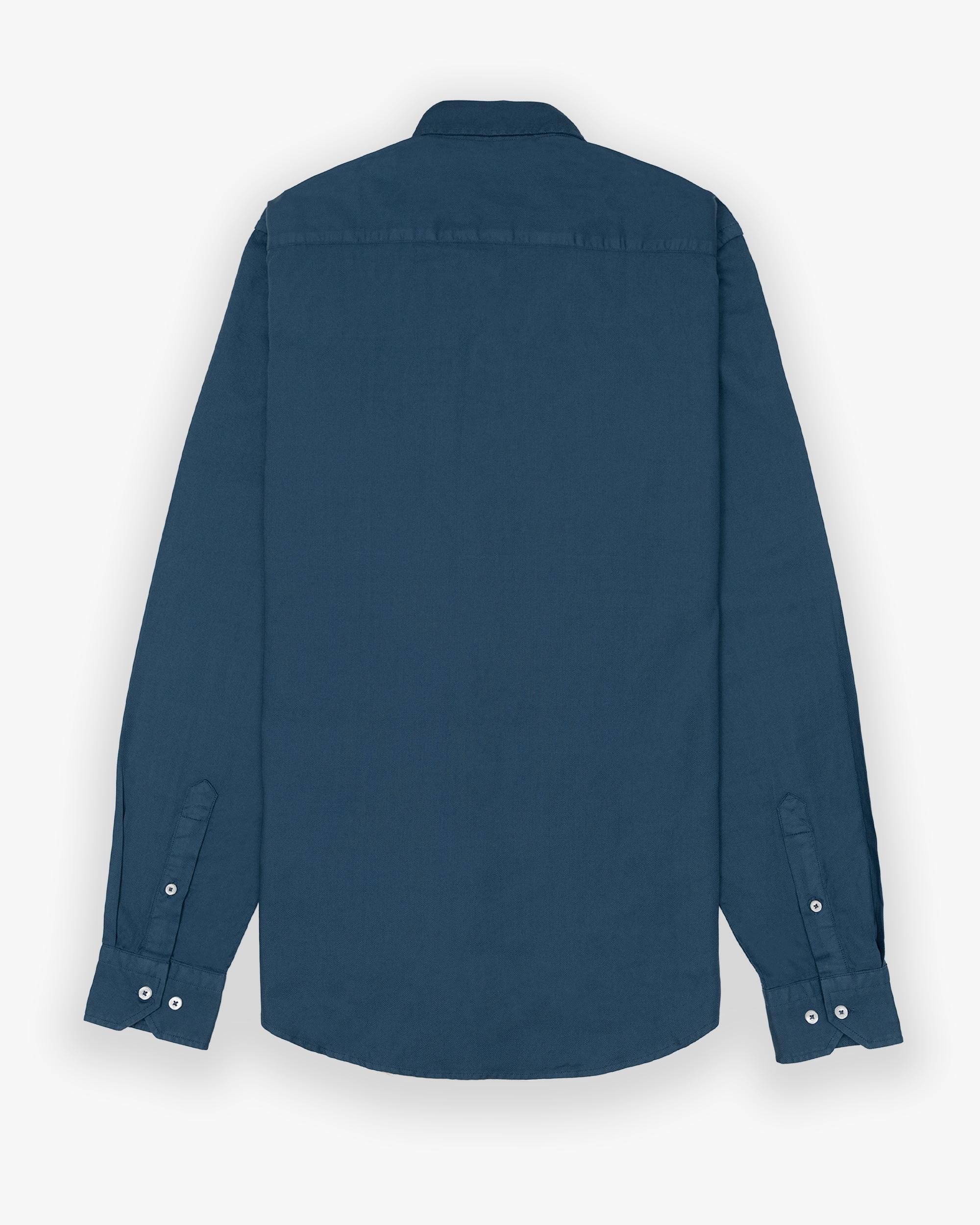 Imagen 2 de Camisa de hombre slim con tejido garment dyed - Makarthy - Azul Azul