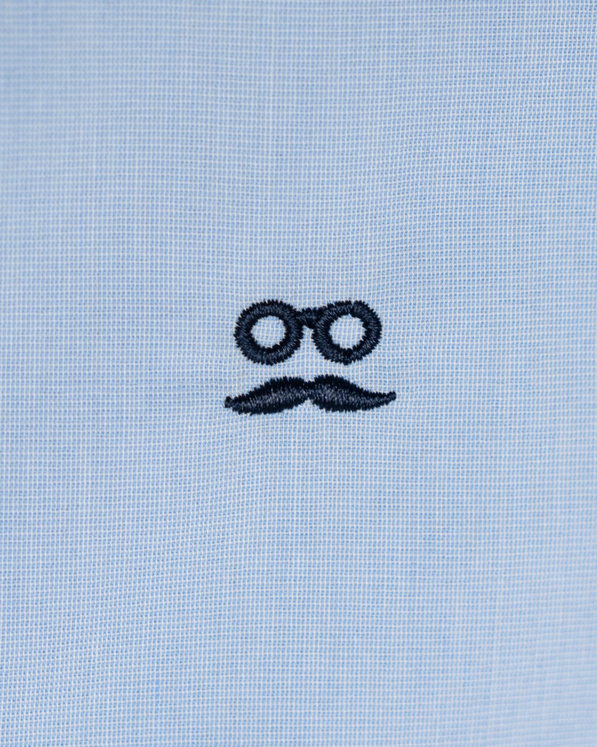 Imagen 4 de Camisa de hombre slim con tejido fil a fil - Makarthy - Azul celeste Azul celeste