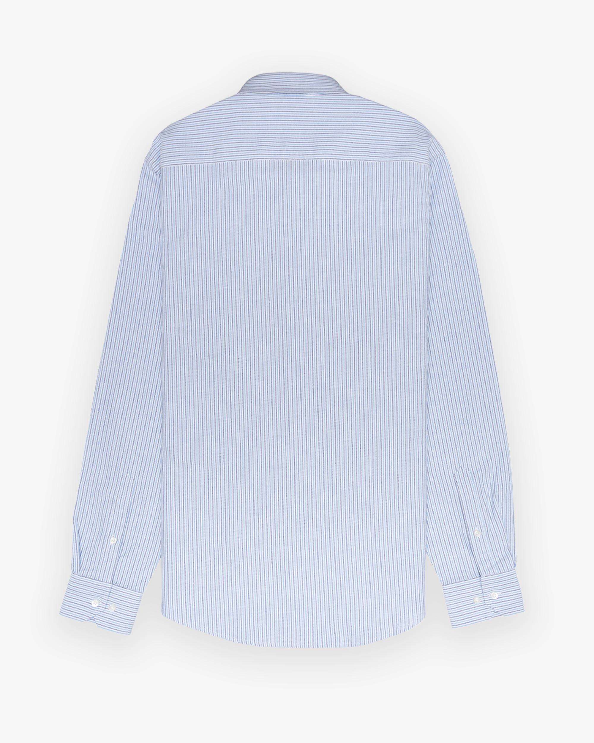 Imagen 2 de Camisa de hombre slim con cuello italiano - Makarthy - Azul Azul