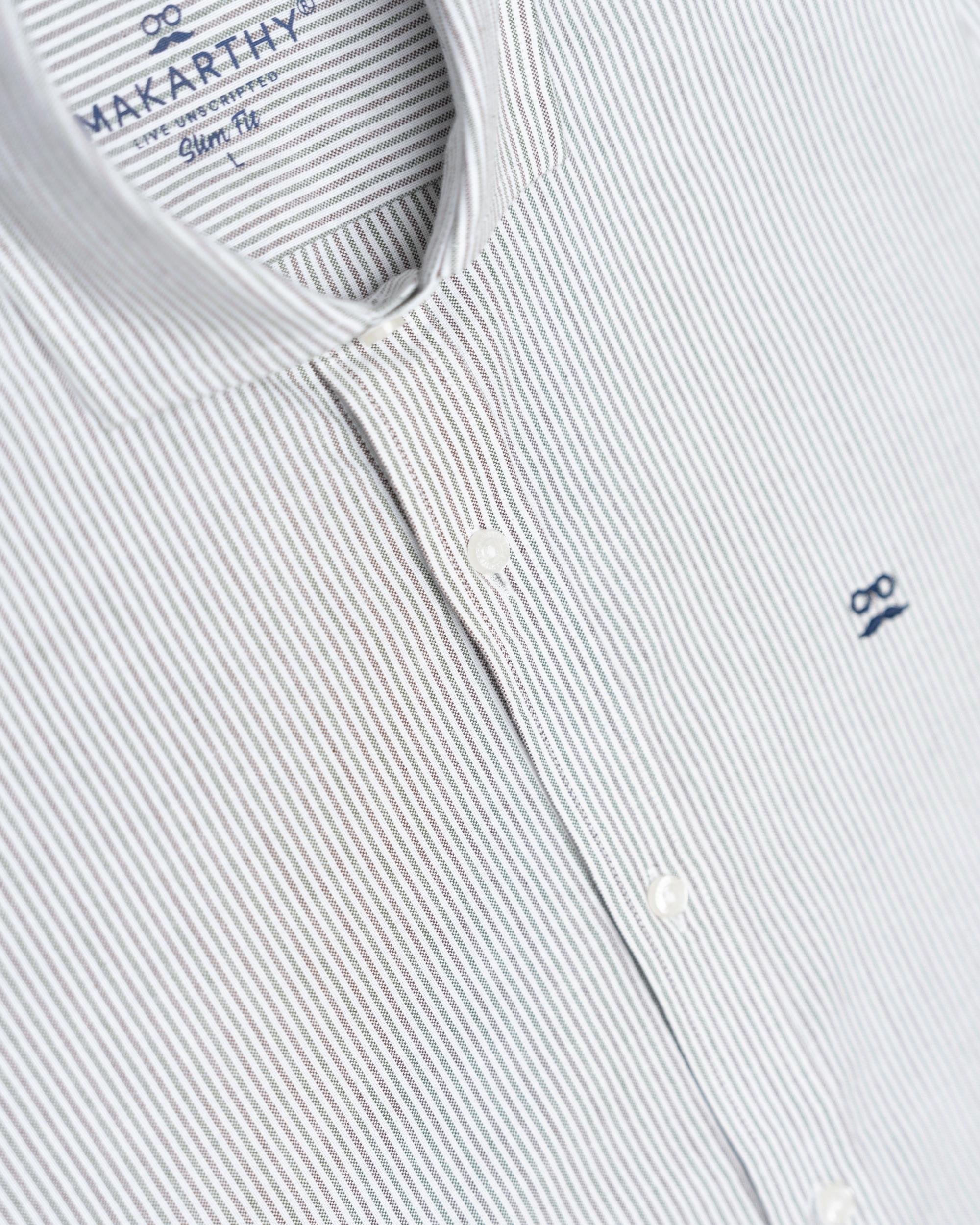 Imagen 4 de Camisa de hombre slim con cuello italiano - Makarthy - Verde Verde
