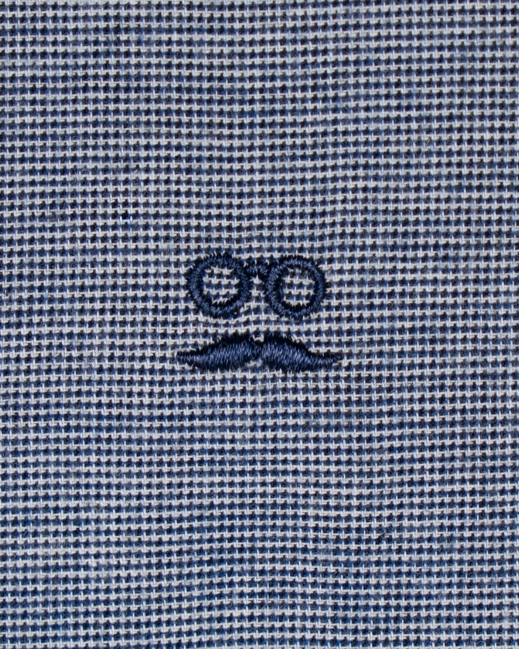 Imagen 4 de Camisa de hombre slim con estampado de cuadros - Makarthy - Azul / Blanco Azul / Blanco