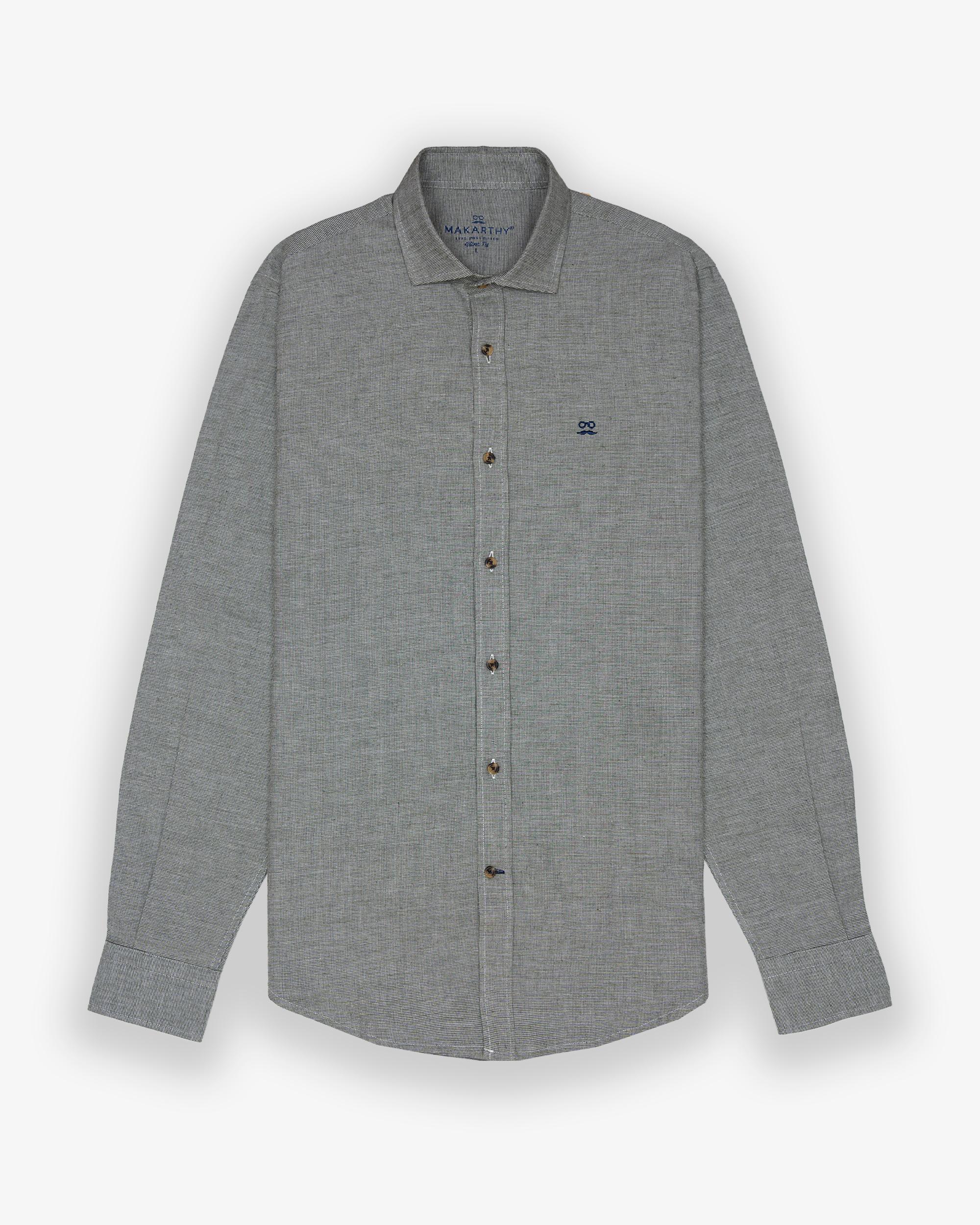 Imagen 3 de Camisa de hombre slim con estampado de cuadros - Makarthy - Blanco Blanco