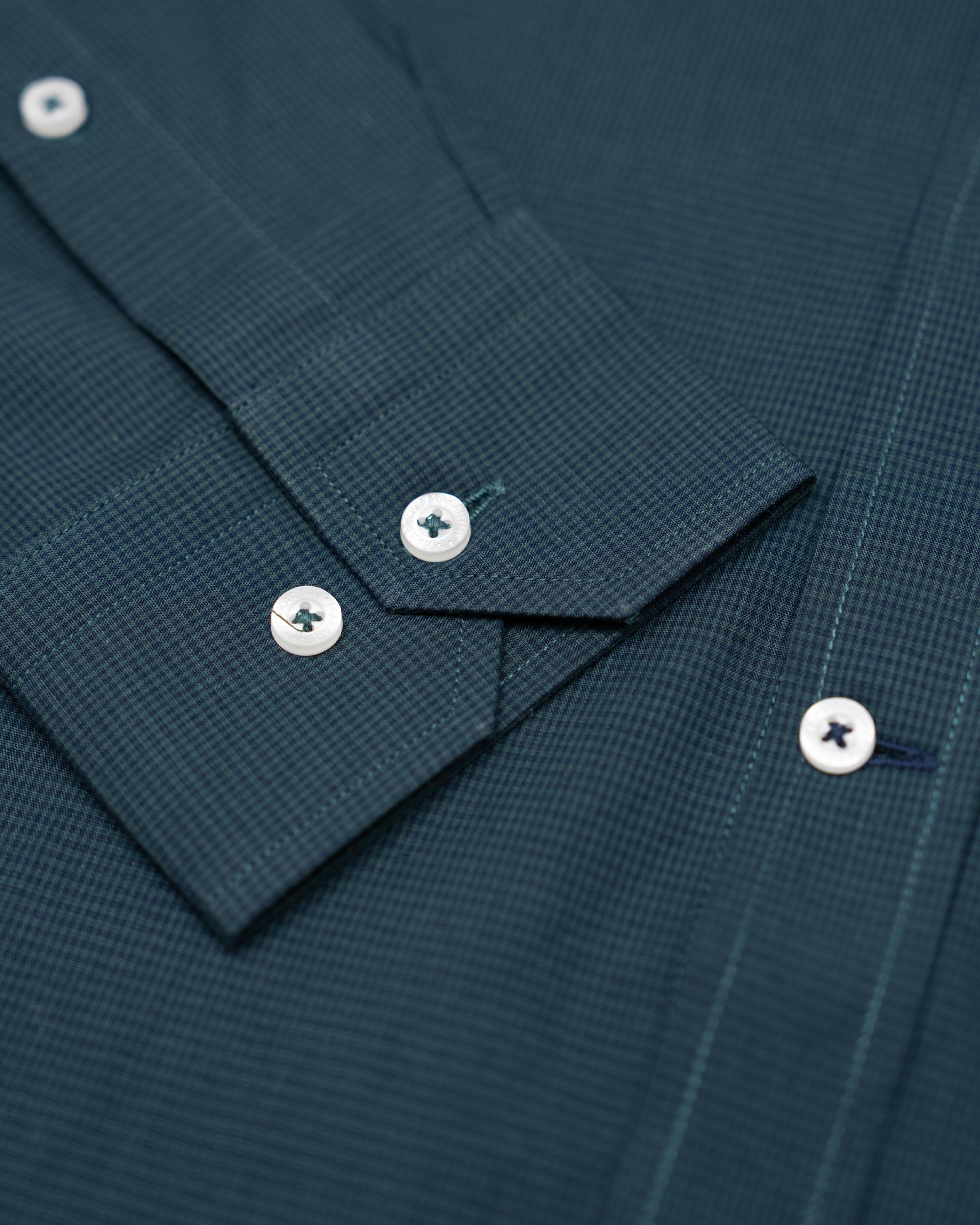 Imagen 4 de Camisa de hombre slim con estampado de cuadros - Makarthy - Verde Verde