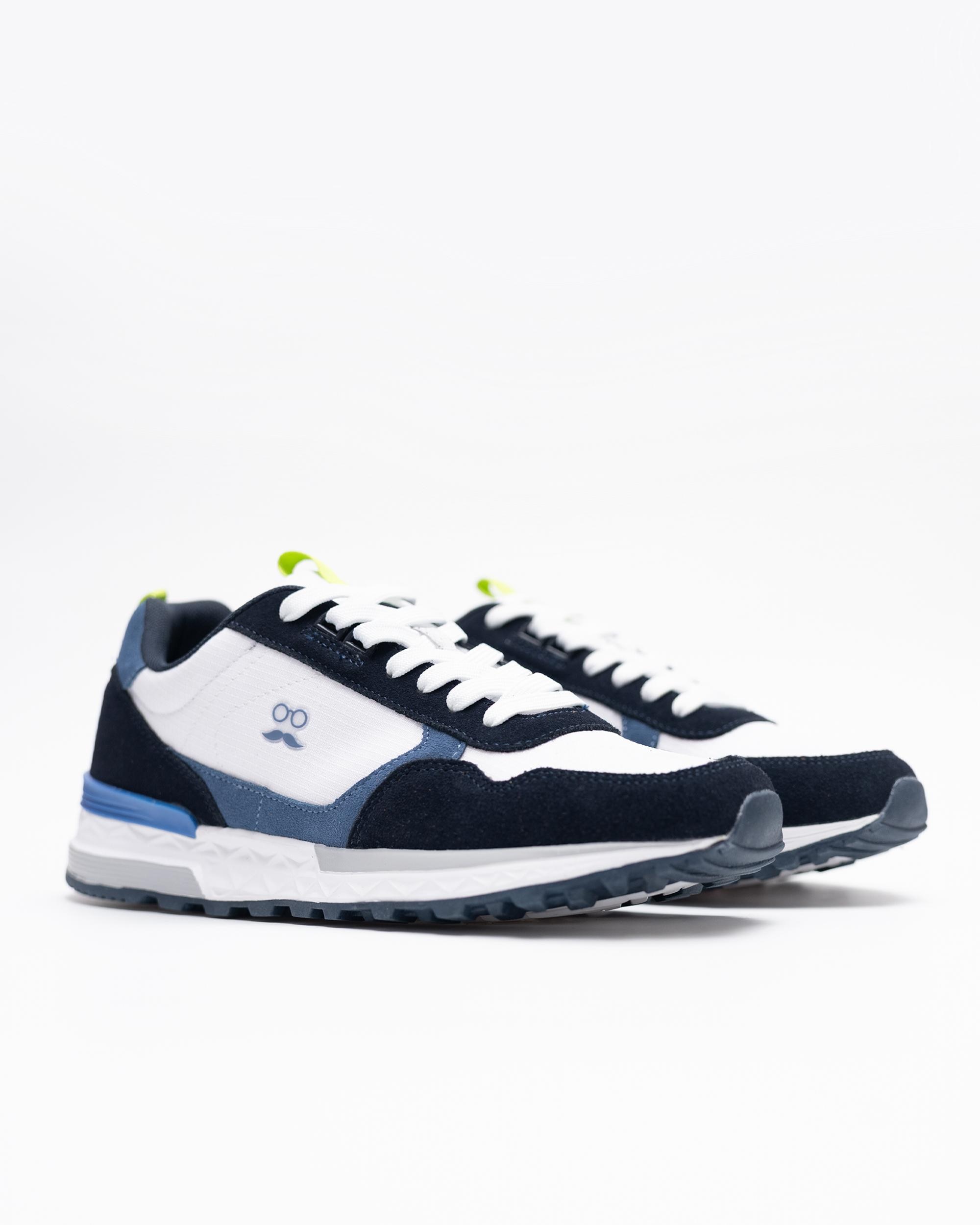 Imagen 3 de Zapatillas deportivas de hombre con cordones - Makarthy - Blanco / Azul Blanco / Azul