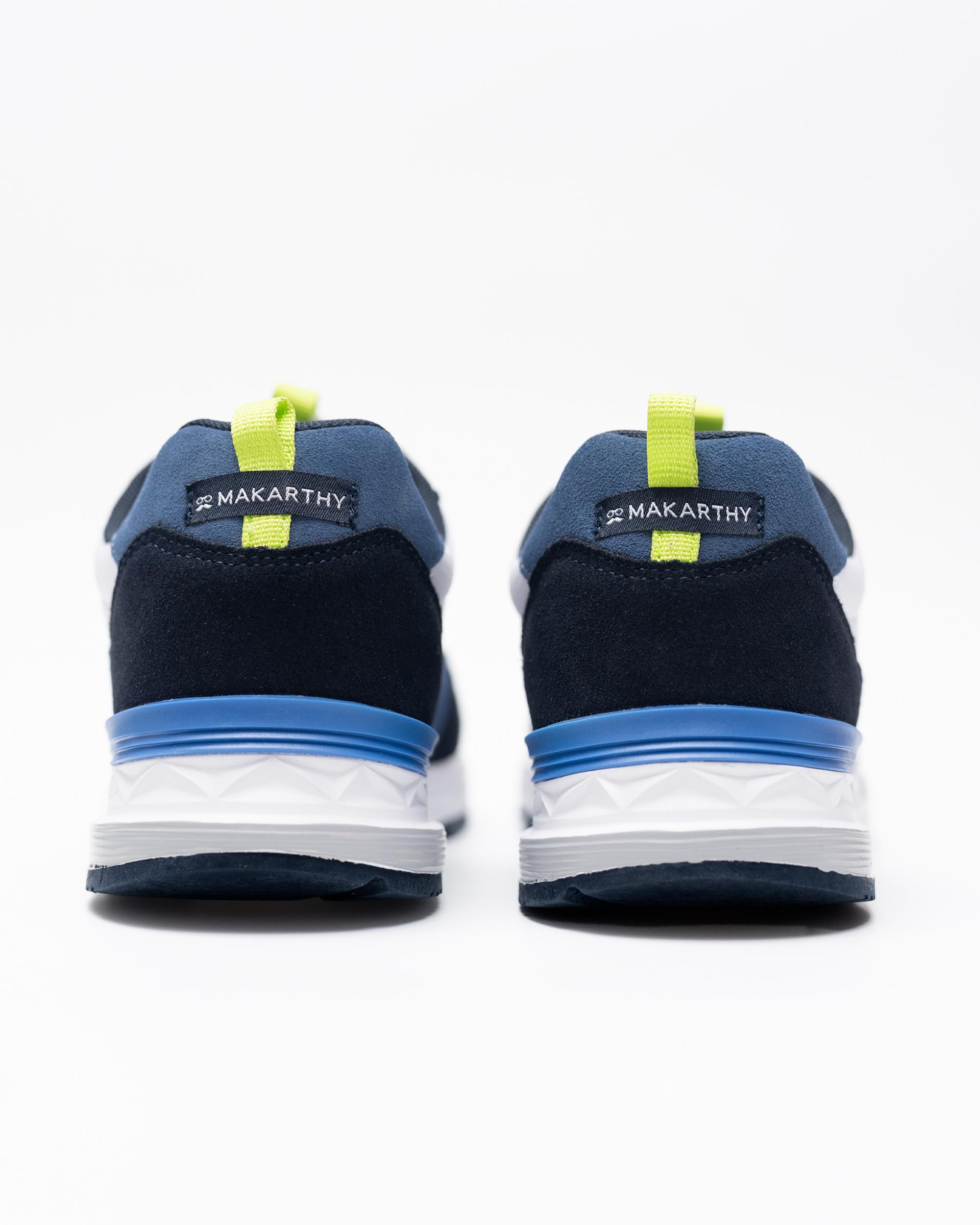 Imagen 2 de Zapatillas deportivas de hombre con cordones - Makarthy - Blanco / Azul Blanco / Azul