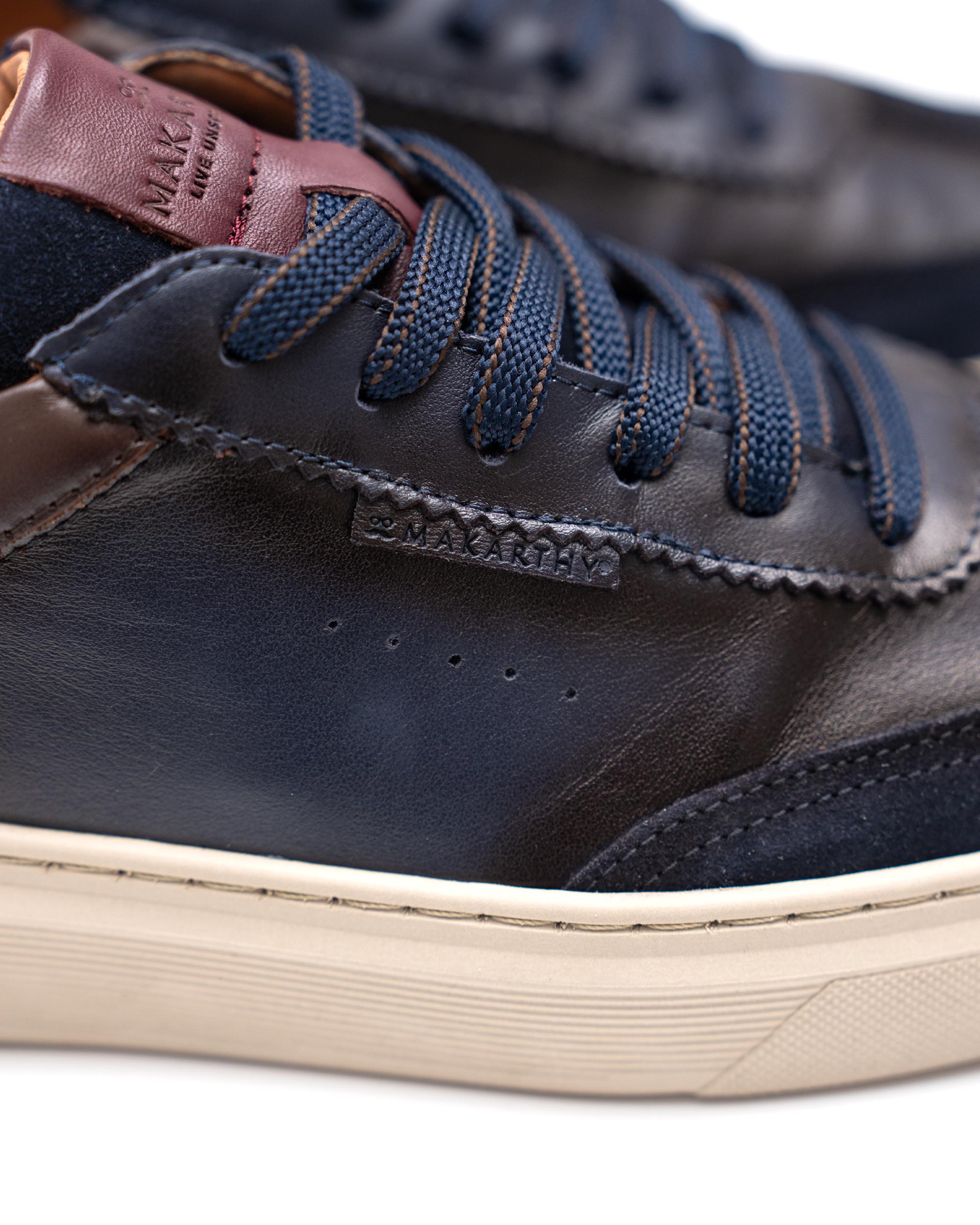 Imagen 4 de Zapatillas de vestir de hombre de piel con cordones - Makarthy - Azul marino Azul marino