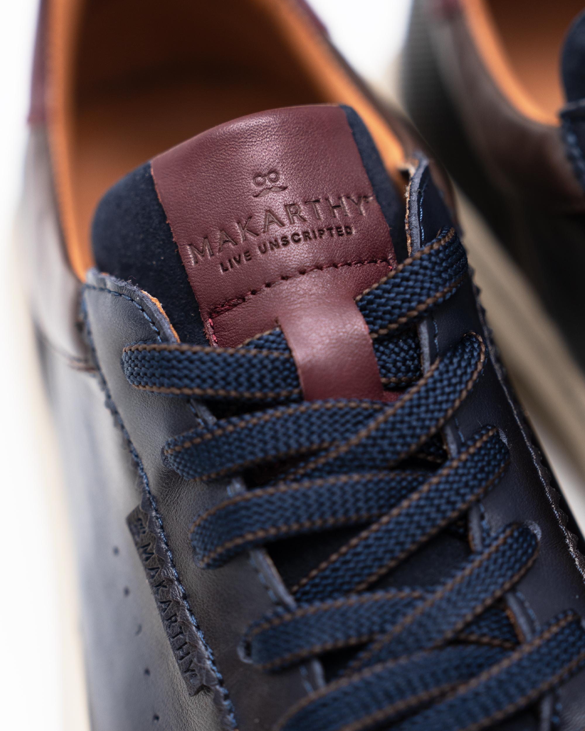 Imagen 5 de Zapatillas de vestir de hombre de piel con cordones - Makarthy - Azul marino Azul marino