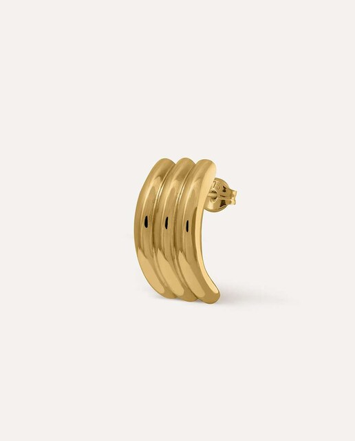 Imagen 0 de Pendiente individual Troisband de oro liso 9K