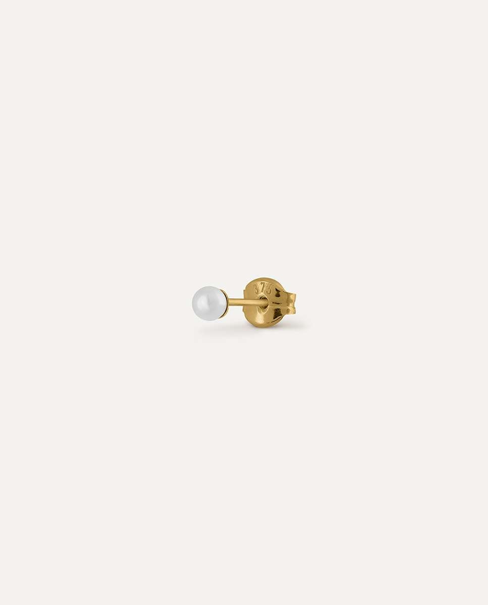 Imagen 0 de Pendiente individual Basic Pearl de oro 9K montado en perla cultivada Blanco