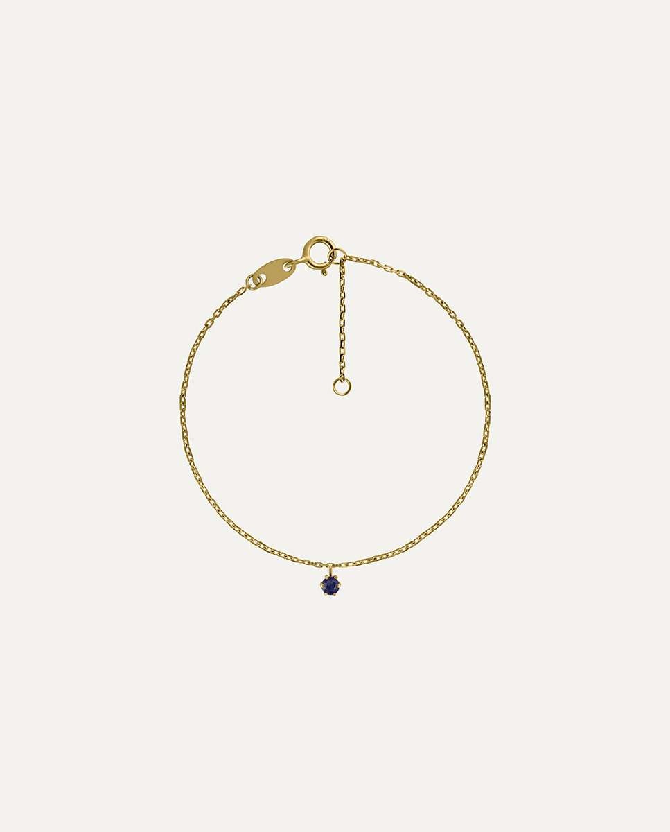 Imagen 1 de Pulsera cadena de oro 9k con garra montada en zafiro - Bea Soldado - Azul Azul