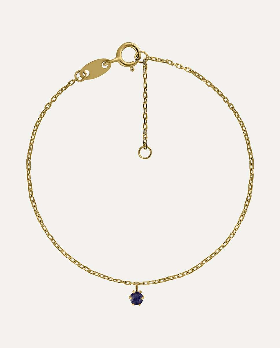 Imagen 2 de Pulsera cadena de oro 9k con garra montada en zafiro - Bea Soldado - Azul Azul