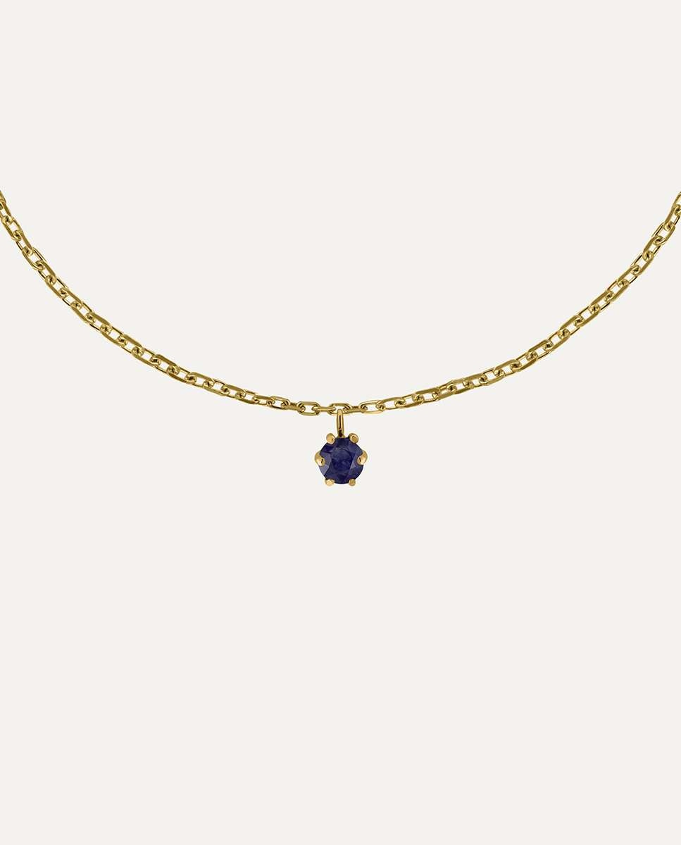 Imagen 3 de Pulsera cadena de oro 9k con garra montada en zafiro - Bea Soldado - Azul Azul