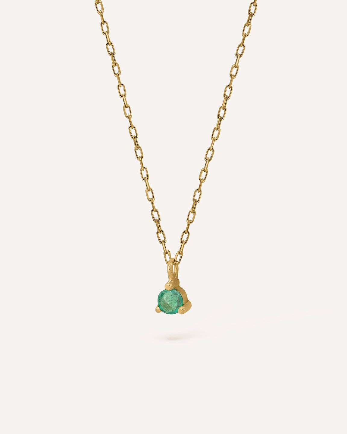 Imagen 0 de Gargantilla Garra Natural de oro 9K montada en esmeralda Verde