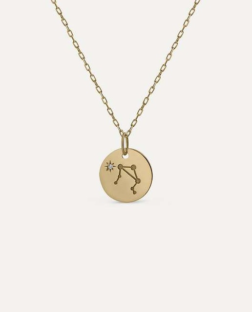 Imagen 0 de Colgante constelación de oro 9K Horóscopo Libra montado en diamante