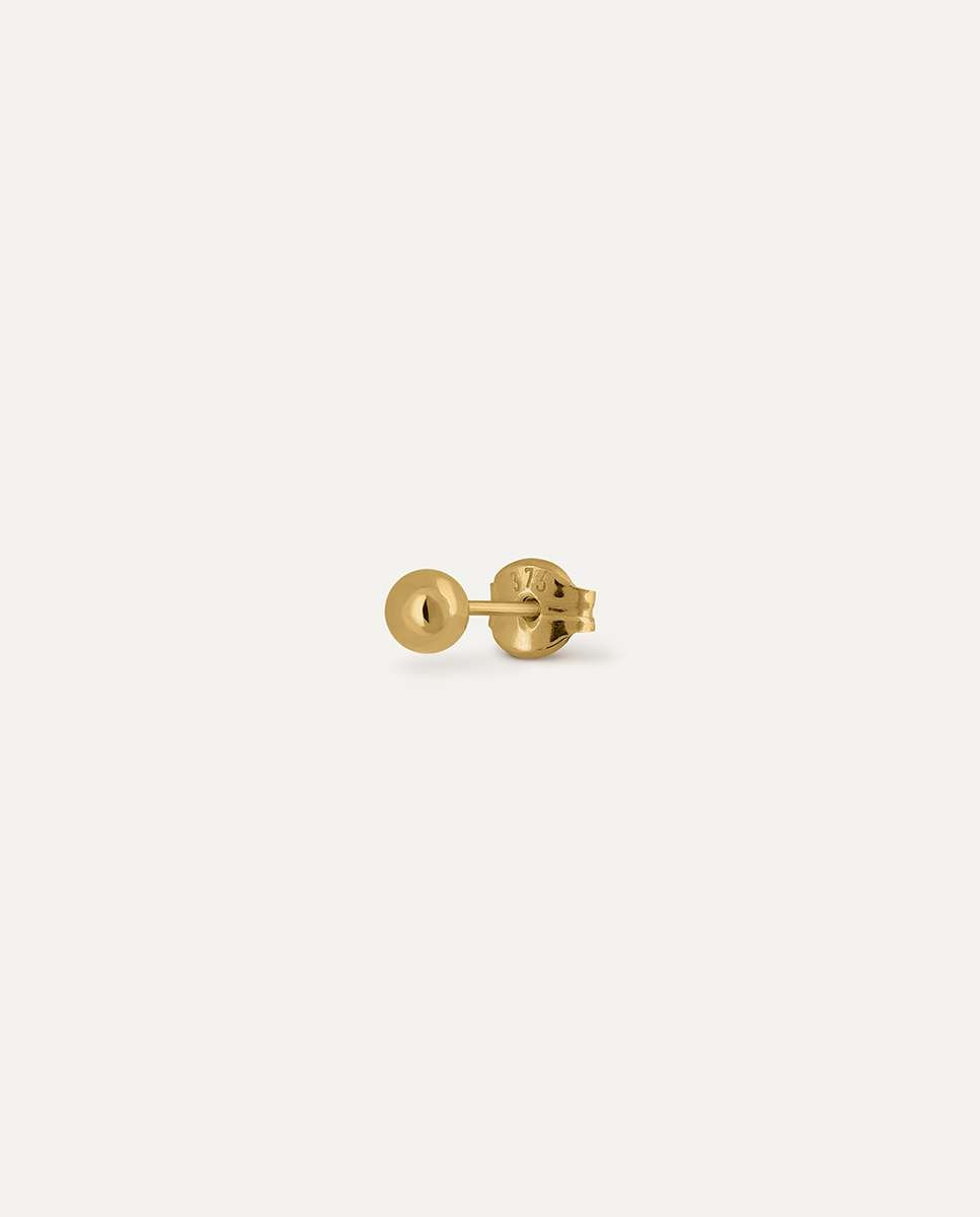 Pendiente individual Bola 3mm de oro liso 9K - Bea Soldado - Oro Oro-1
