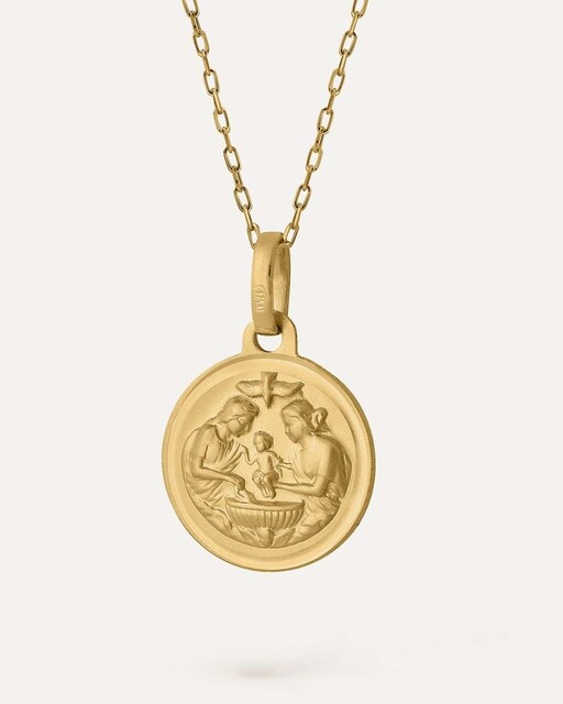 Imagen 0 de Medalla Bautismo de oro liso de 9k