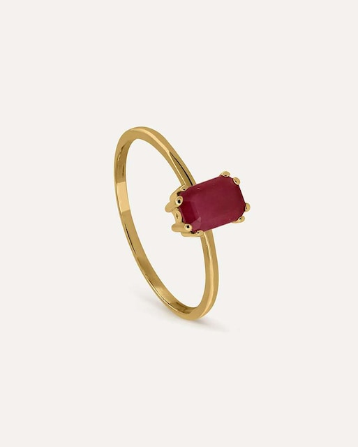Imagen 0 de Anillo Big Barreta de oro 9k montado en rubí