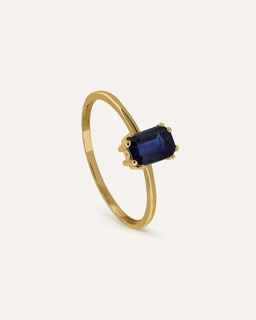 Imagen 0 de Anillo Big Barreta de oro 9k montado en zafiro