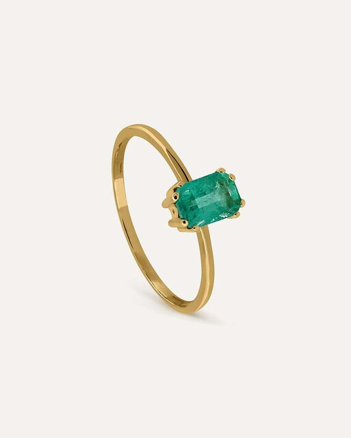 Imagen 0 de Anillo Big Barreta de oro 9k montado en esmeralda