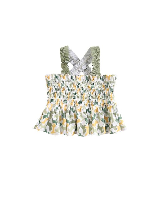Imagen 0 de Blusa de bebé niña tipo top estampado con tirantes cruzados