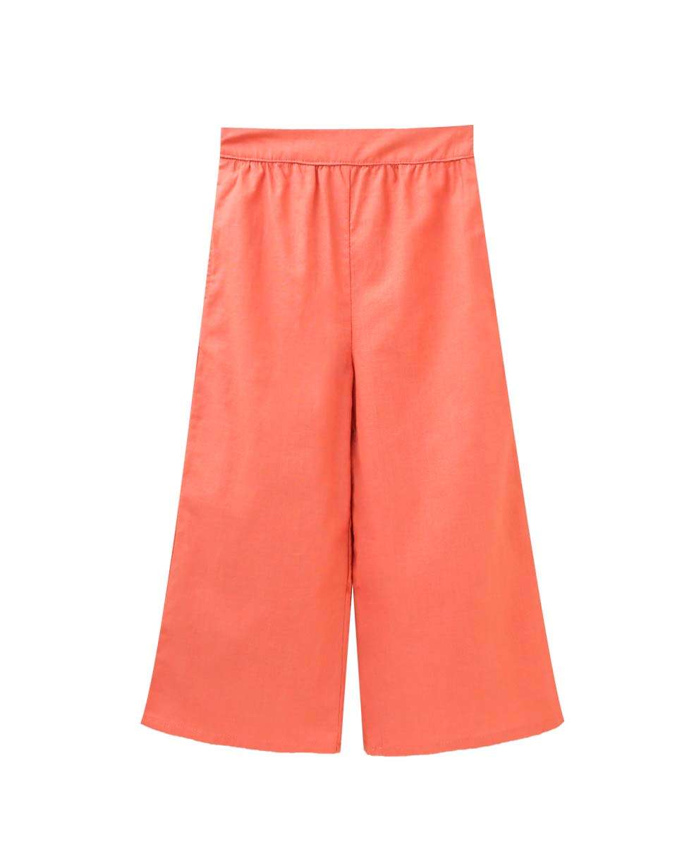 Imagen 0 de Pantalón niña ancho con goma trasera en la cintura Coral