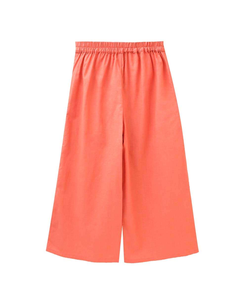 Pantalón niña ancho con goma trasera en la cintura - Dadati - Coral Coral-2