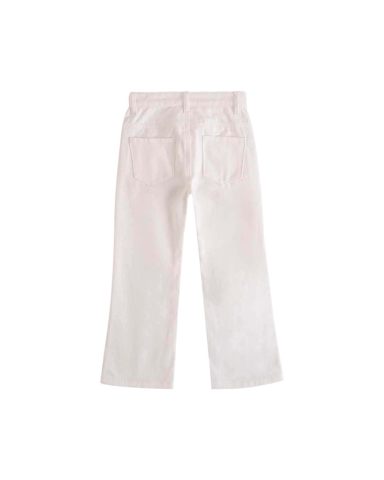 Vaquero de niña de campana con bolsillos - Dadati - Blanco Blanco-2