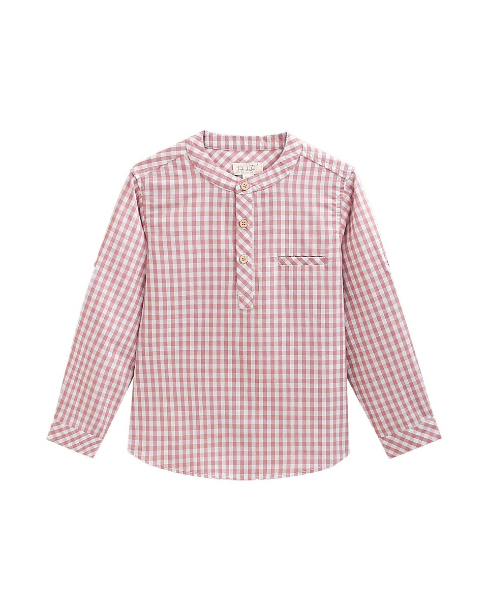 Dadati Camisa Cuadros Vichy NiÃ±o Camisa De Niño Con Cuello Mao A