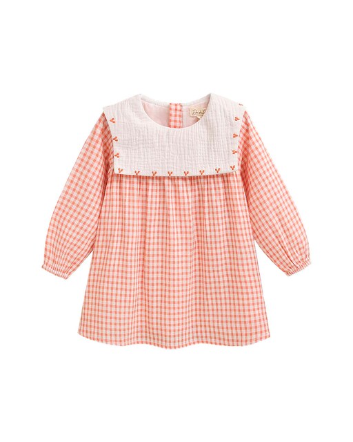 Imagen 0 de Vestido de bebé niña cuadros vichy con cuello cuadrado