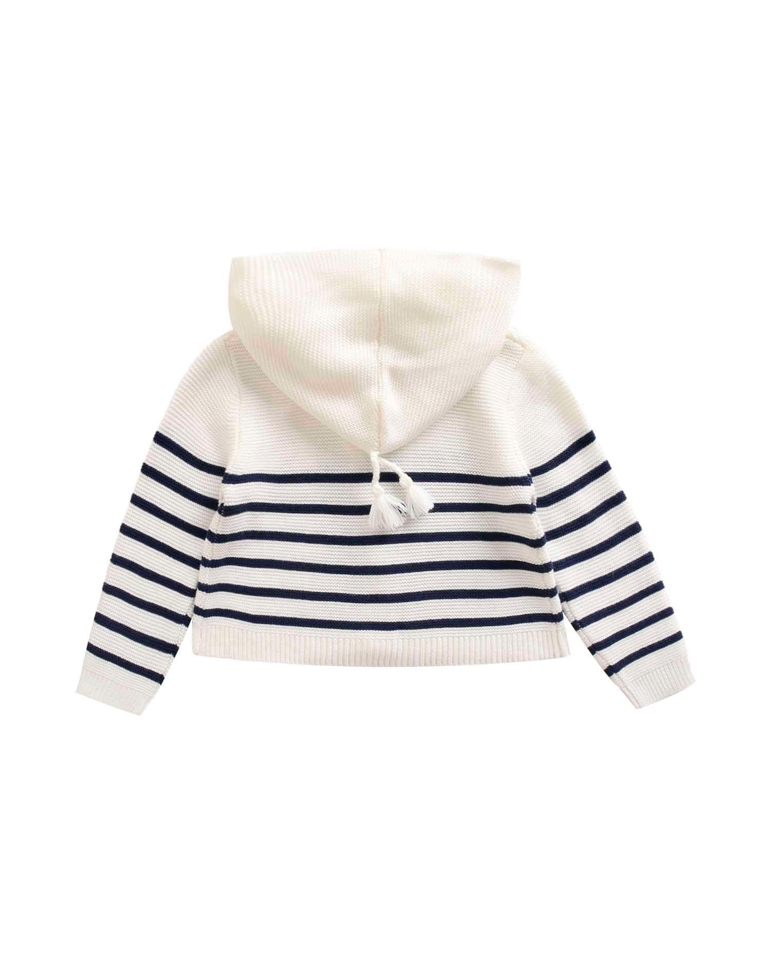 Chaqueta de bebé a rayas con capucha - Dadati - Azul marino Azul marino-2
