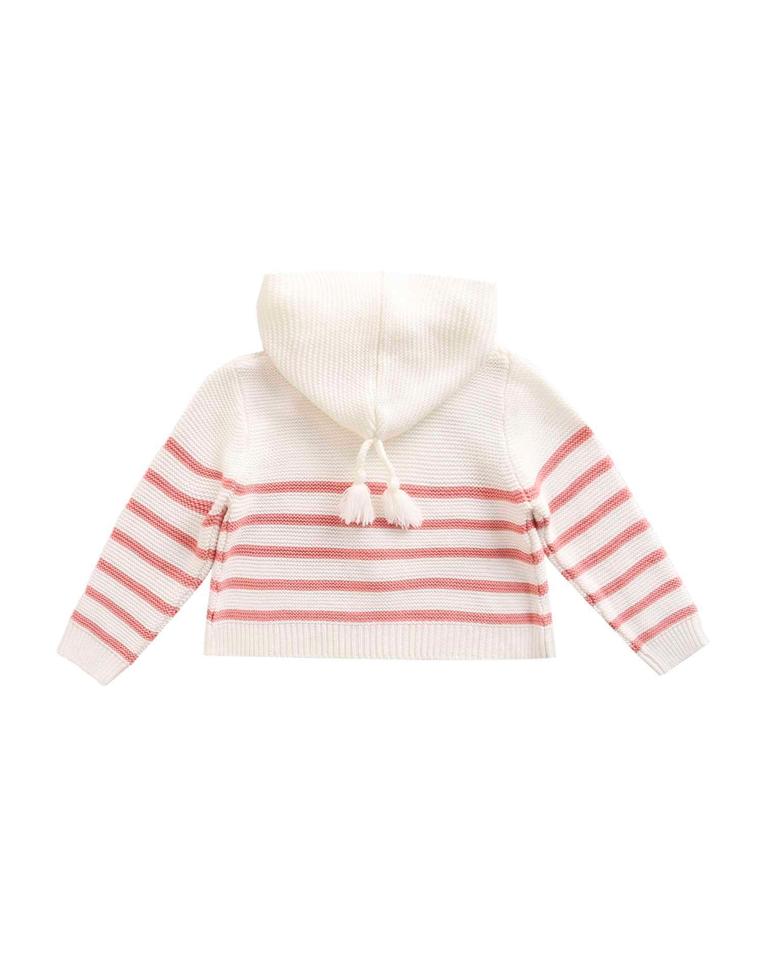 Imagen 2 de Chaqueta de bebé a rayas con capucha - Rosa Rosa