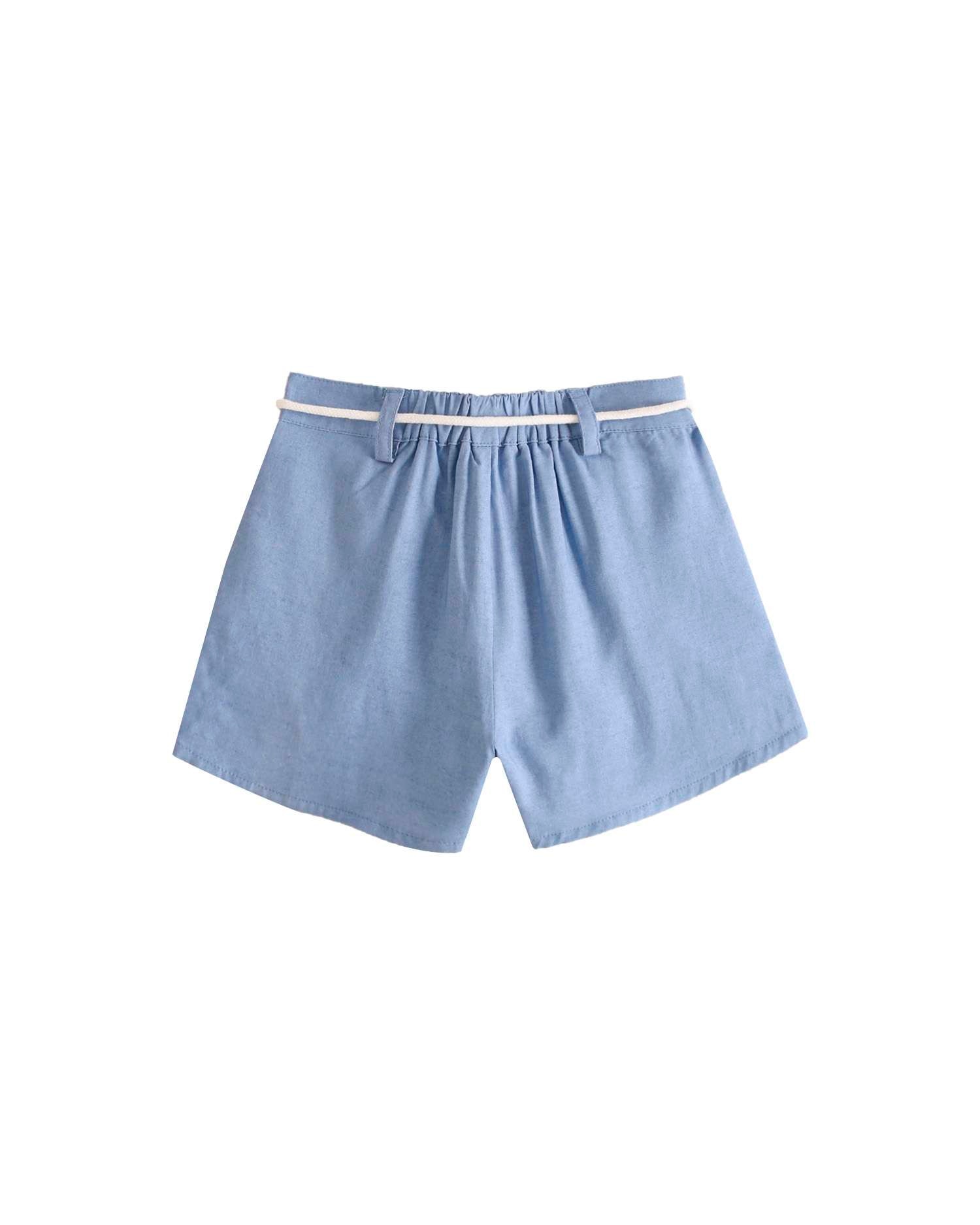 Short de niña liso con cordón a contraste - Dadati - Azul Azul-2