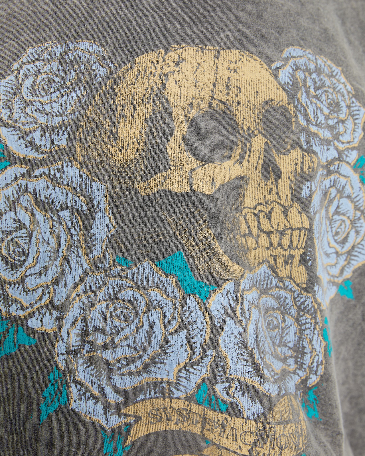 Camiseta de mujer sin mangas con estampado calavera - System Action - Gris Gris-5