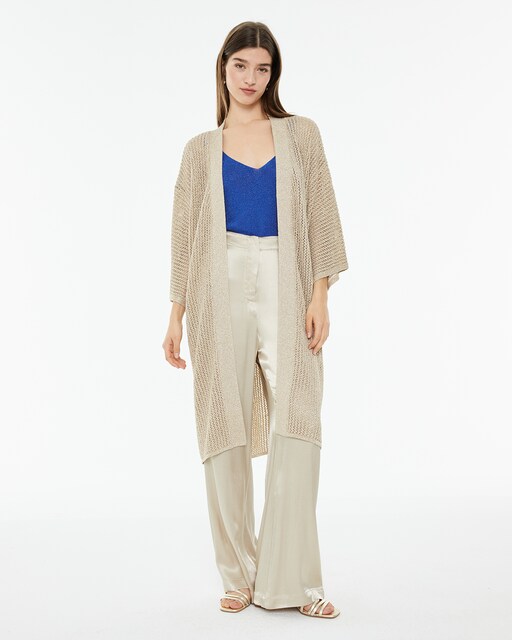 Imagen 0 de Kimono de mujer largo de punto calado de lúrex