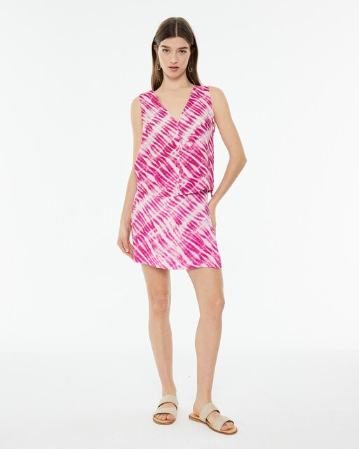 Imagen 0 de Falda de mujer corta tipo pareo estampado tie dye