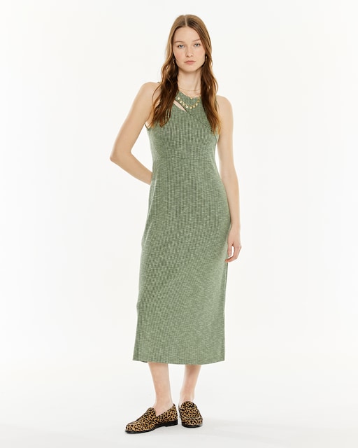 Imagen 0 de Vestido canalé con tirantes y escote redondo